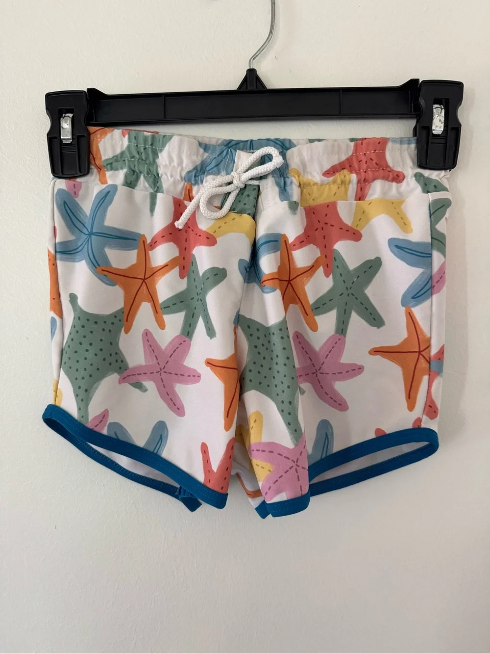 Pearl Street Swim Starfish Print Women's Swim Shorts - White Multicolor